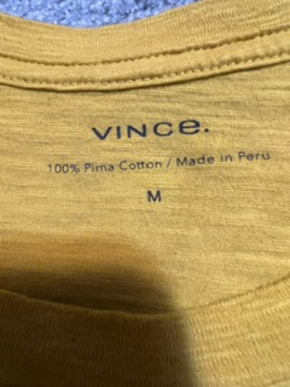 NWOT Women's Vince Mustard Yellow Cotton Crew Neck Tee Size Medium - Picture 4 of 6